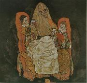 Egon Schiele Mutter mit zwei Kindern oil painting on canvas
